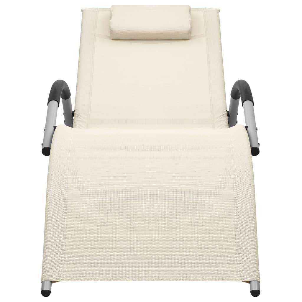 Helloshop26 - Chaises longues textilène 2 pcs crème et gris - Image 3