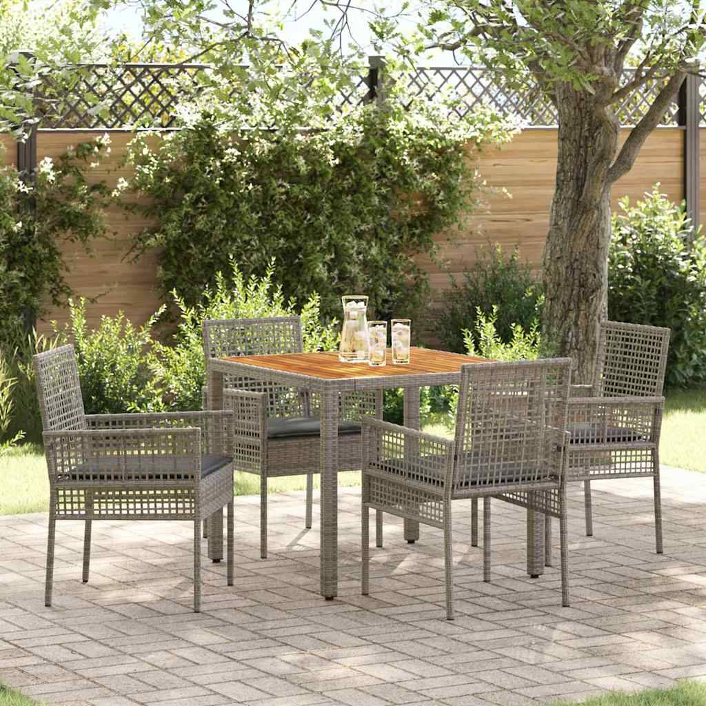 Ensemble de salle à manger pour jardin 5 pcs | Mobilier d'extérieur Gris polyrotin Maison Chic - Image 2