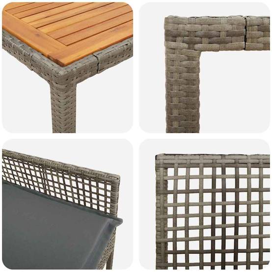 Ensemble de salle à manger pour jardin 5 pcs | Mobilier d'extérieur Gris polyrotin Maison Chic - Image 9