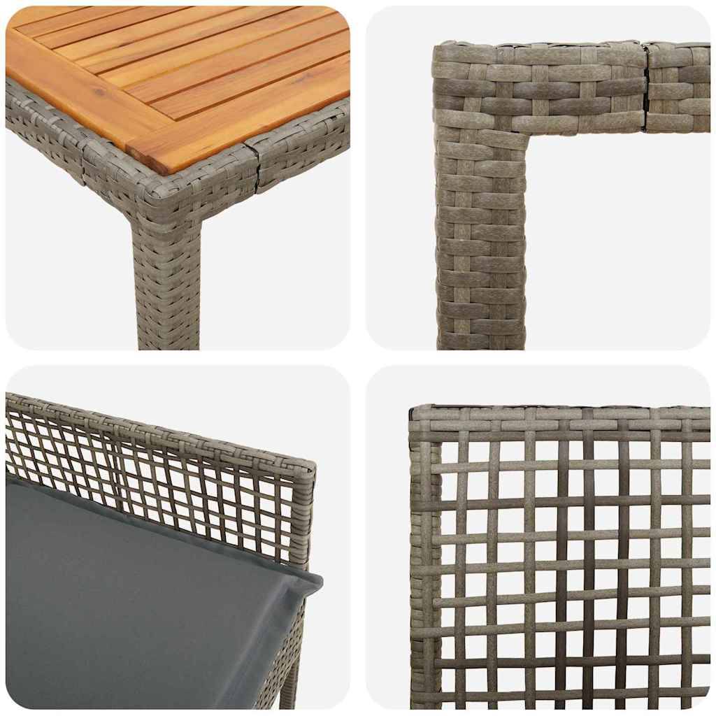 Ensemble de salle à manger pour jardin 5 pcs | Mobilier d'extérieur Gris polyrotin Maison Chic - Image 9
