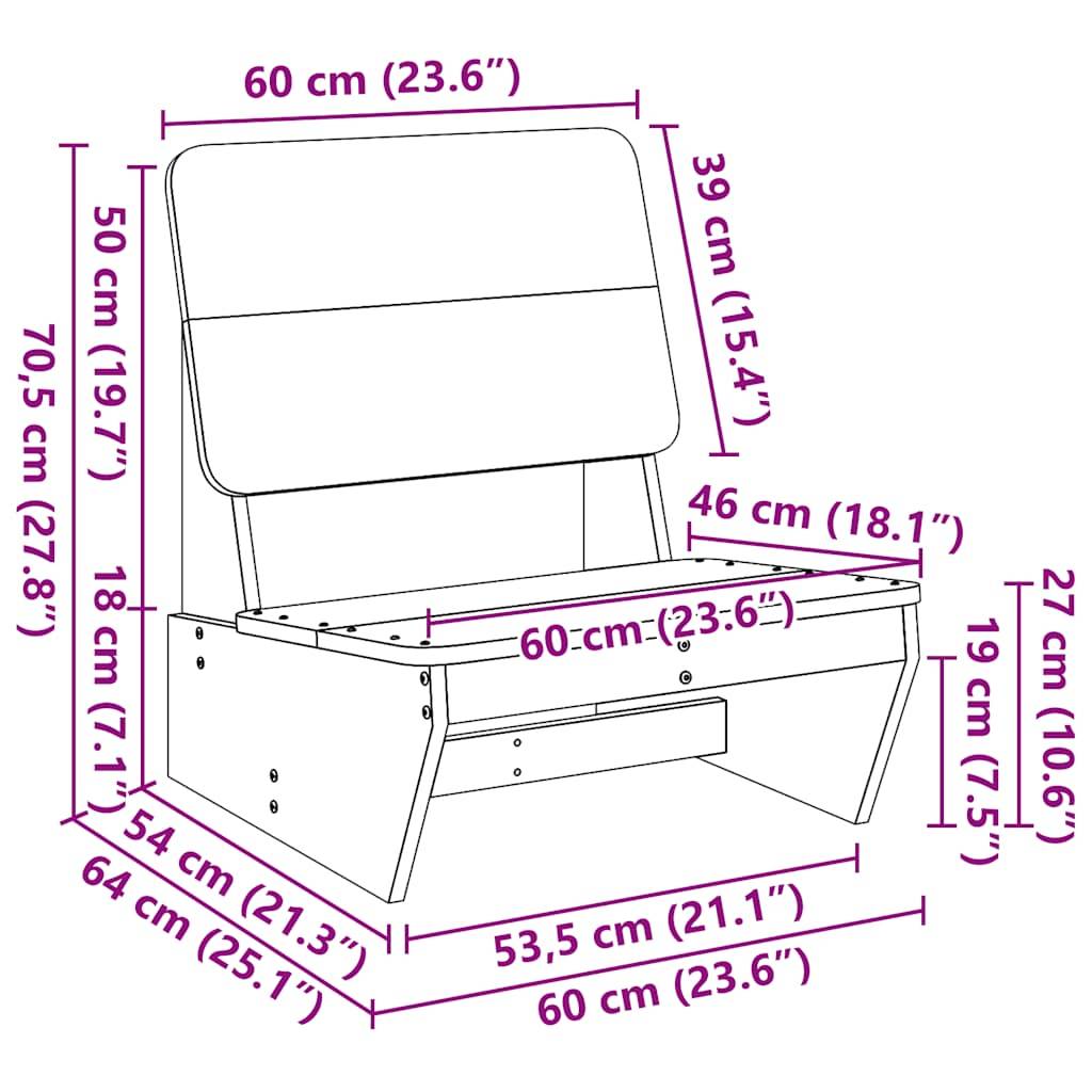 Vidaxl - Chaise de jardin blanc 60x64x70,5 cm bois de pin massif vidaXL 859308 - Image 3