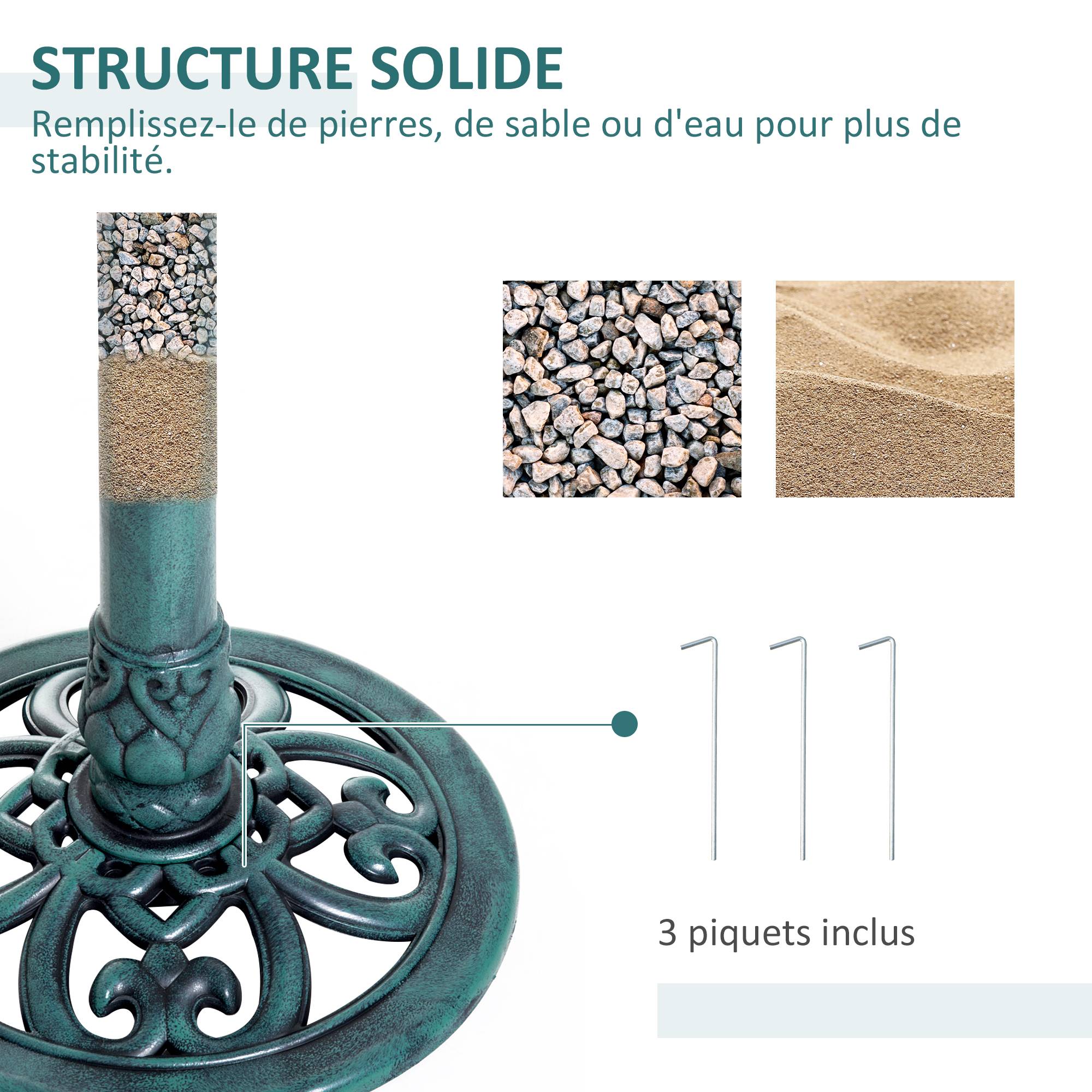 ComfortXL - Bain d'oiseaux sur pied PP vert 50 x 69,5 cm pour jardin et terrasse stable - ComfortXL Outdoor Living - Image 7