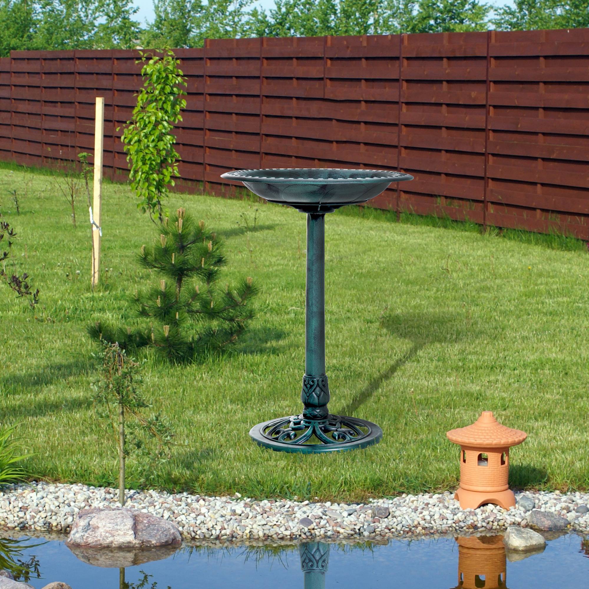 ComfortXL - Bain d'oiseaux sur pied PP vert 50 x 69,5 cm pour jardin et terrasse stable - ComfortXL Outdoor Living - Image 2