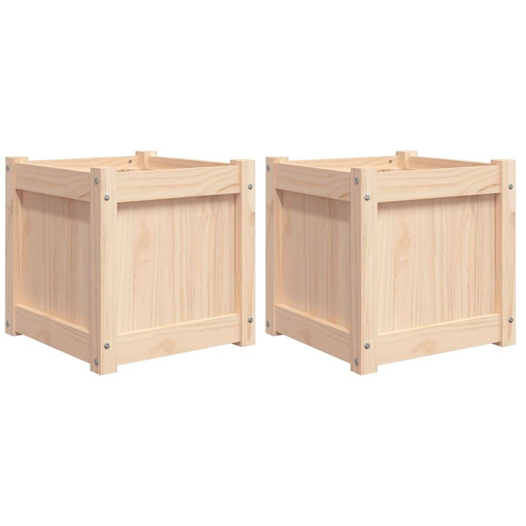 Maison Chic - Lot de 2 Jardinières - Bac à Fleurs - Pot De Fleurs bois de pin massif - Image 1