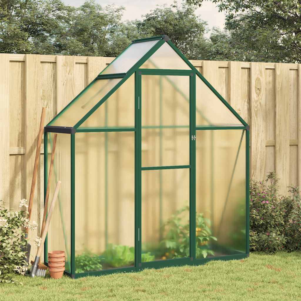 Serre aluminium et polycarbonate vert 169 x 58 x 195 cm - PANGIVO - Image 1