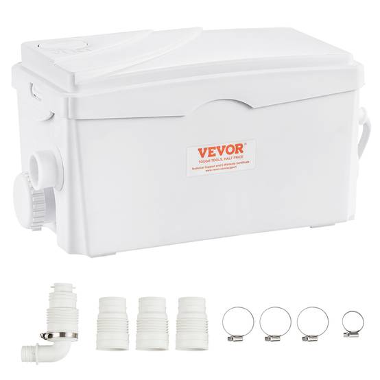 VEVOR Pompe macératrice 350W, 3 entrées eau, 6000 L/h, relevage 7 m, eaux usées sous-sol/cuisine. - Image 1