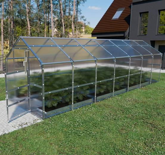 Serre KLASIKA BERNARD 2,35 x 7 m (16,45 m²), 4 mm avec revêtement en polycarbonate - Image 1