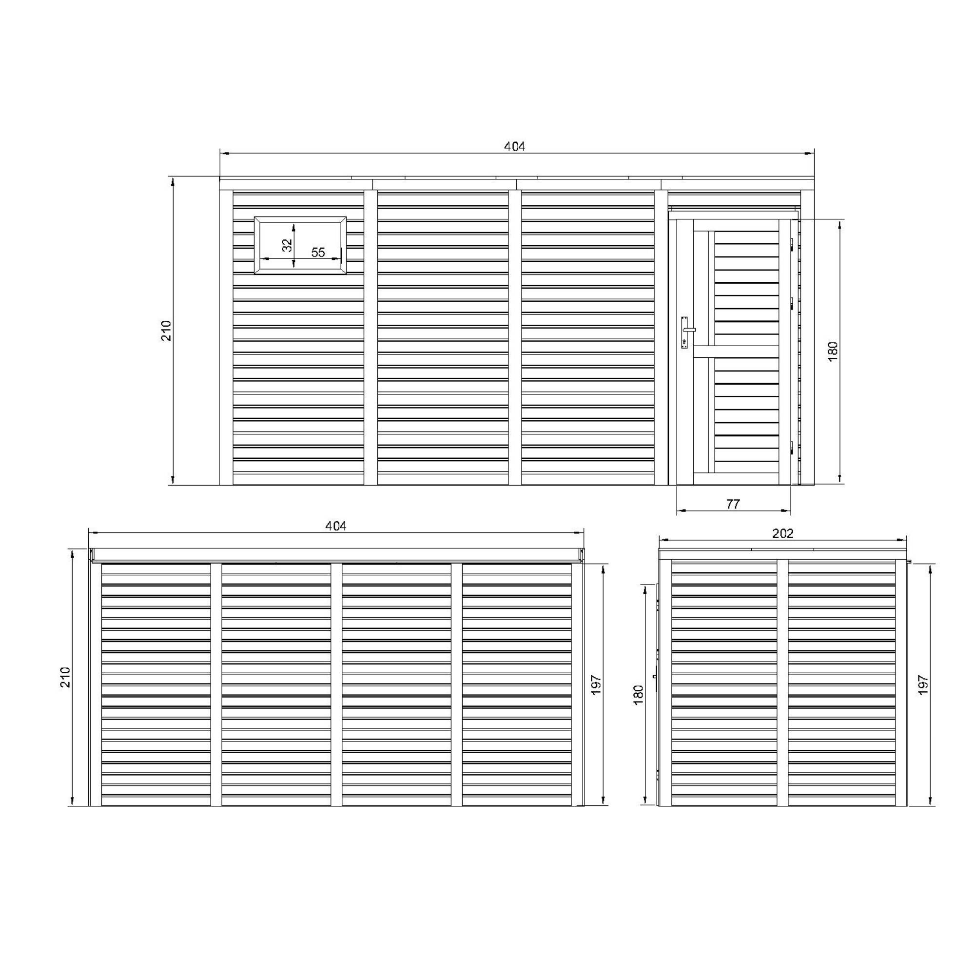 Timbela - Abri de jardin en bois - 8,16 m² / 206x404xH210 cm - Timbela M327F1 - Image 5