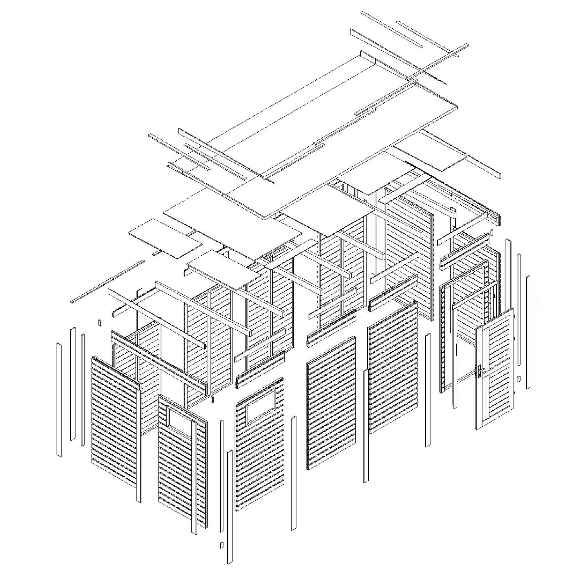 Timbela - Abri de jardin en bois - 8,16 m² / 206x404xH210 cm - Timbela M327F1 - Image 7