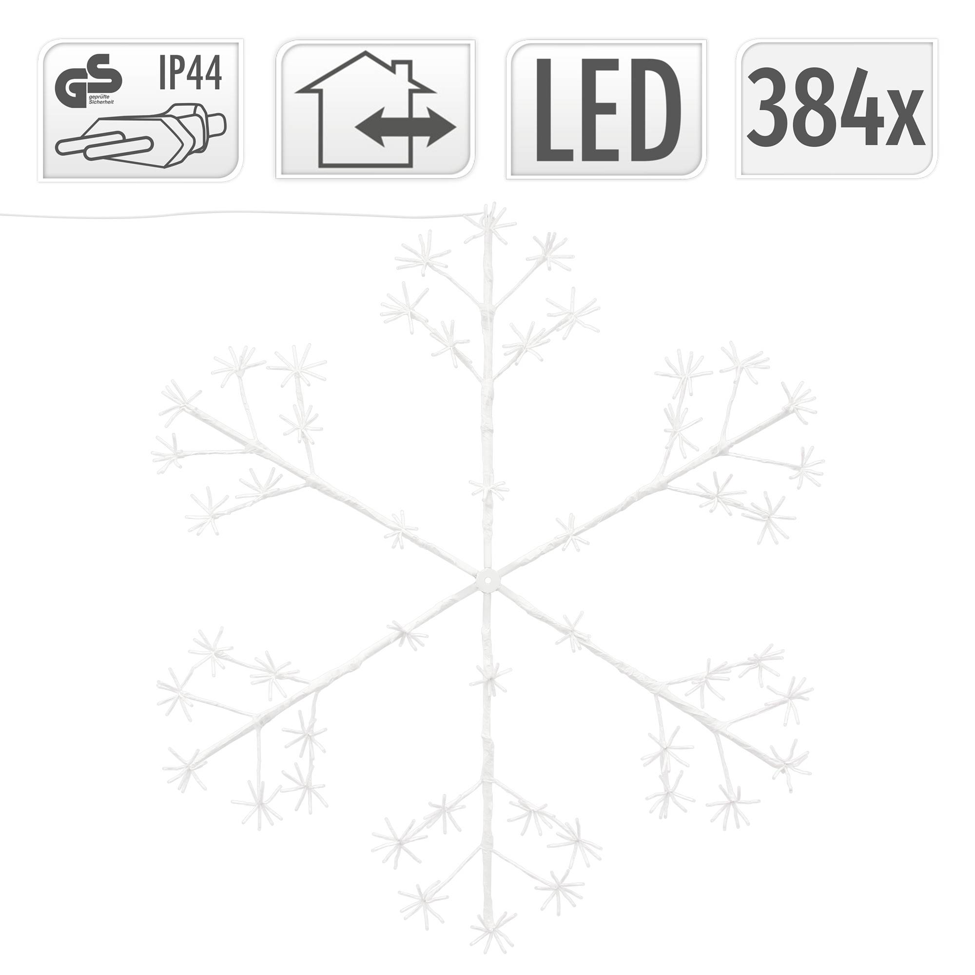 Ecd-Germany - Flocon de neige 384 LEDs chaîne lumineuse blanc chaud déco intérieur/extérieur - Image 5