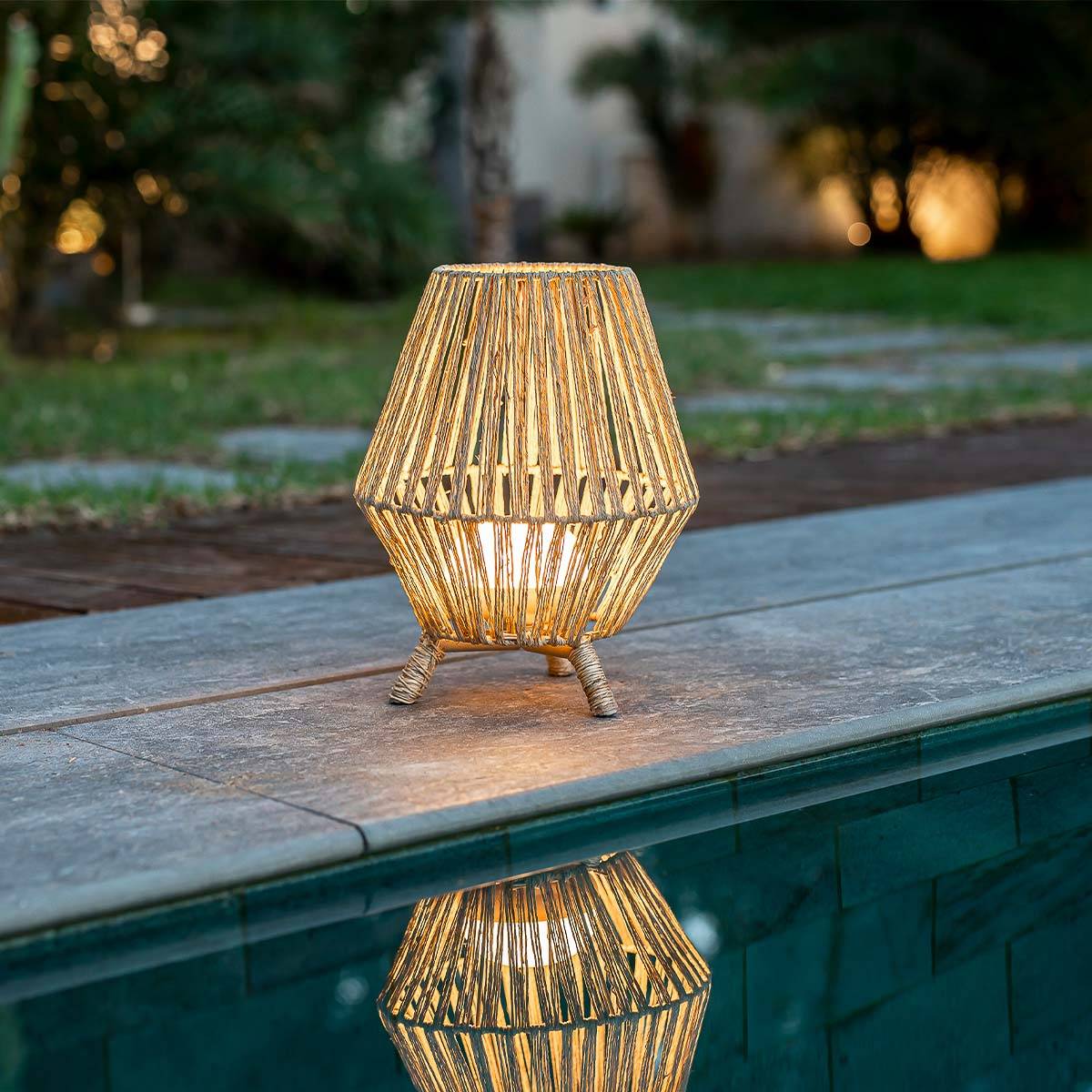Lampe de jardin en jute  Sisine 30 cm - Image 3