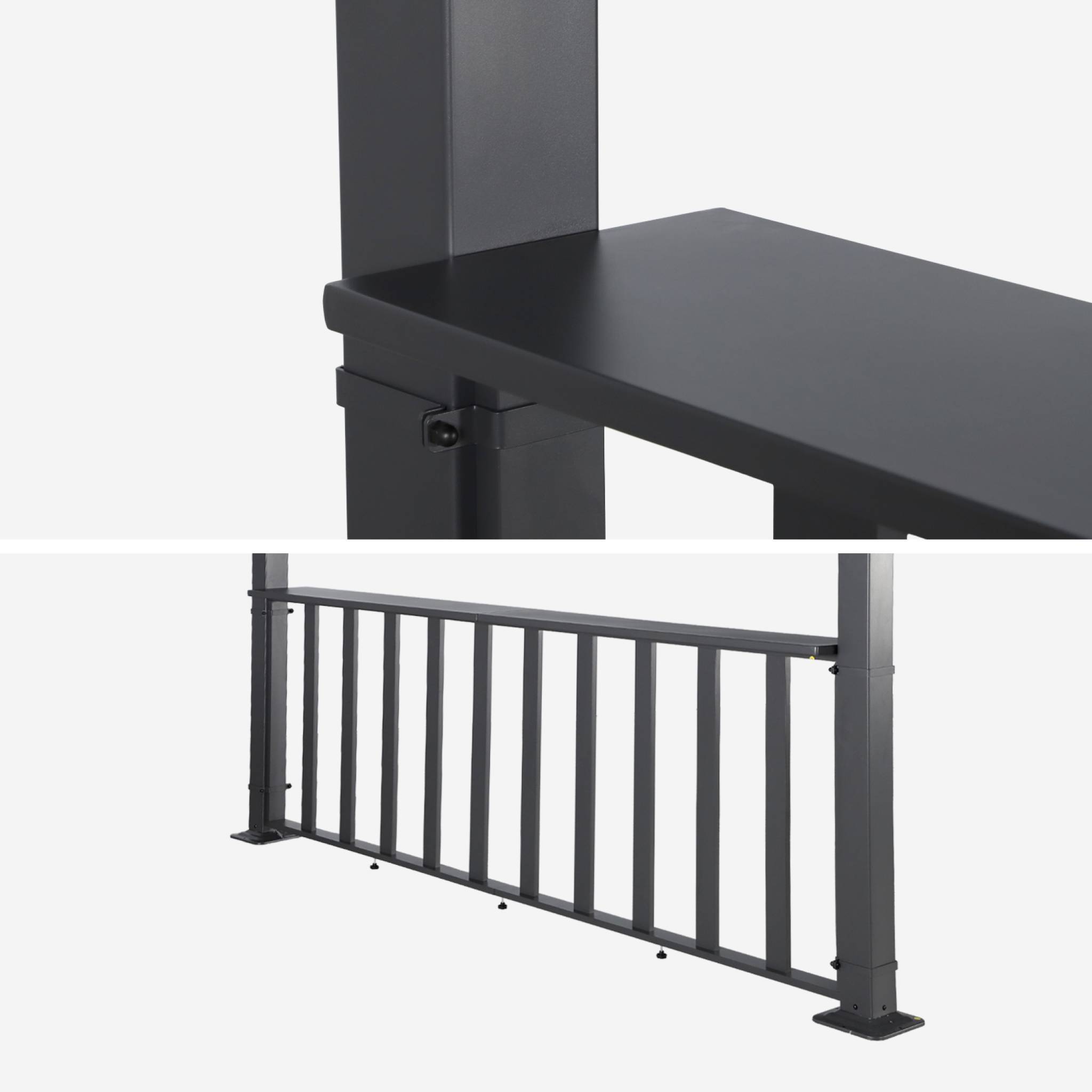 Pergola bioclimatique aluminium et acier 3x3m + bar 3m anthracite Palace | sweeek - Image 4