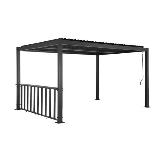Pergola bioclimatique aluminium et acier 3x3m + bar 3m anthracite Palace | sweeek - Image 2