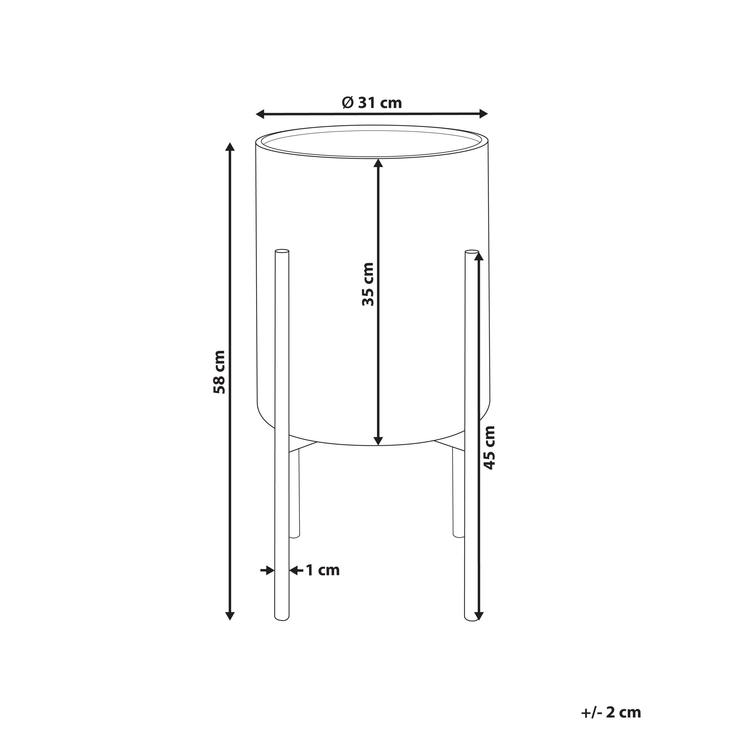 Cache-pot d'intérieur Métal Gris AUBRIETA - Beliani - Image 2