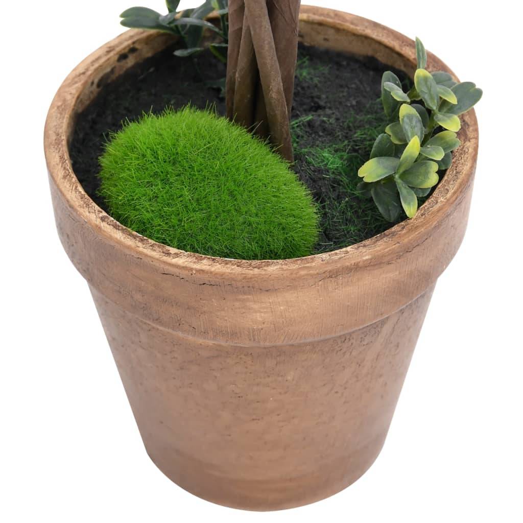 Plantes de buis artificiel polyéthylène et bois vert 14.5 x 14.5 x 56 cm - PANGIVO - Image 4