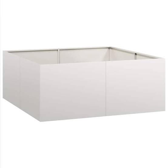 Jardinière acier inoxydable argenté 100 x 100 x 40 cm - PANGIVO - Image 2