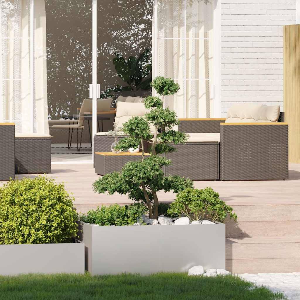 Jardinière acier inoxydable argenté 100 x 100 x 40 cm - PANGIVO - Image 3