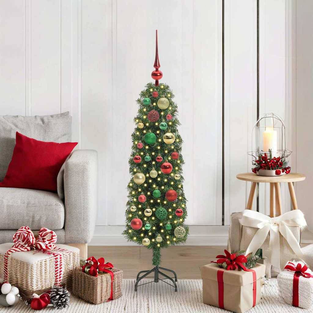 Sapin de Noël | Arbre de Noël artificiel Vert 120 cm PVC et acier et plastique Maison Chic - Image 2