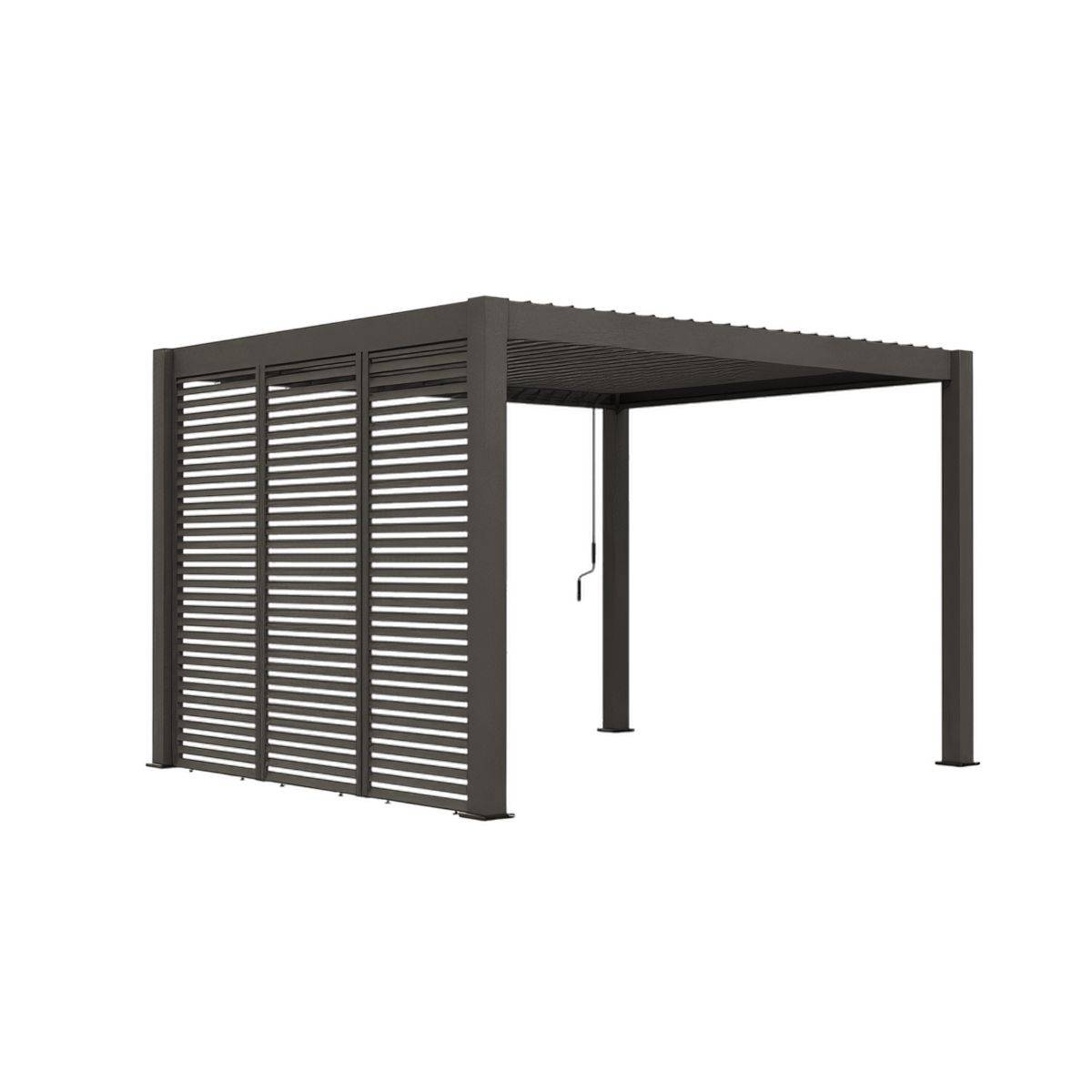 Direct Abris - Pergola Bioclimatique Autoportée 12m² - 3x4m Trois Panneaux Vénitiens - Anthracite - Lames Inclinables à 120 degrés - ELIOS - Image 2