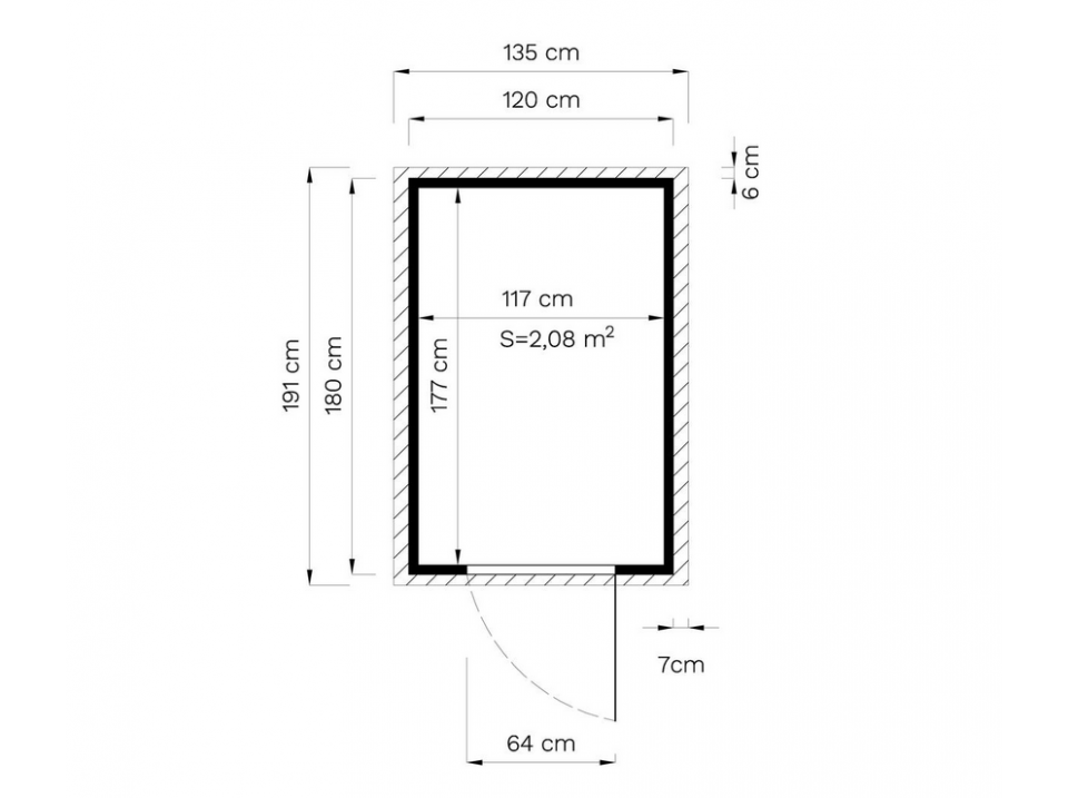 Abri de jardin bois BALI - 120 x 180 cm - Cabane de jardin - Cabanon - Image 4