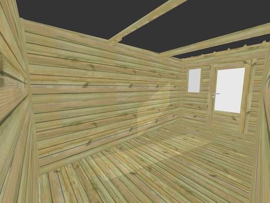ABRI DE JARDIN bois autoclave 27mm - 4,14x4,34m / 18m2 - Bac acier - Plancher bois - Image 5