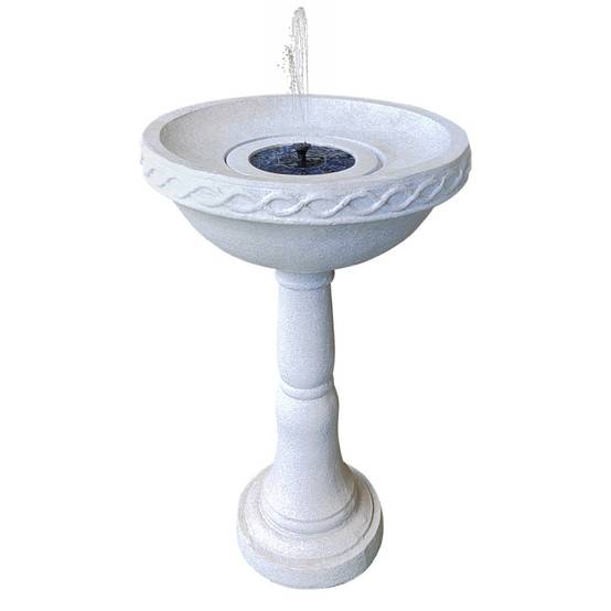 Fontaine de jardin solaire antique 48x77 cm Birdy Art-Pond polyrésine blanc avec pompe et batterie - Image 4