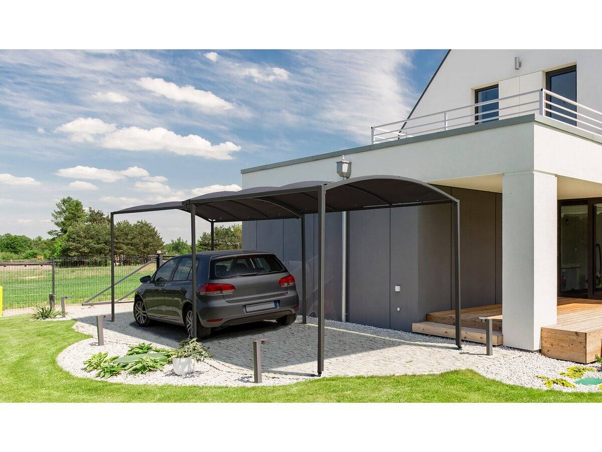 Habitat Et Jardin - Carport En Métal Extensible " Mathis" - 303/566 X 295 X 240 Cm - Gris -habitat Et Jardin - Image 2