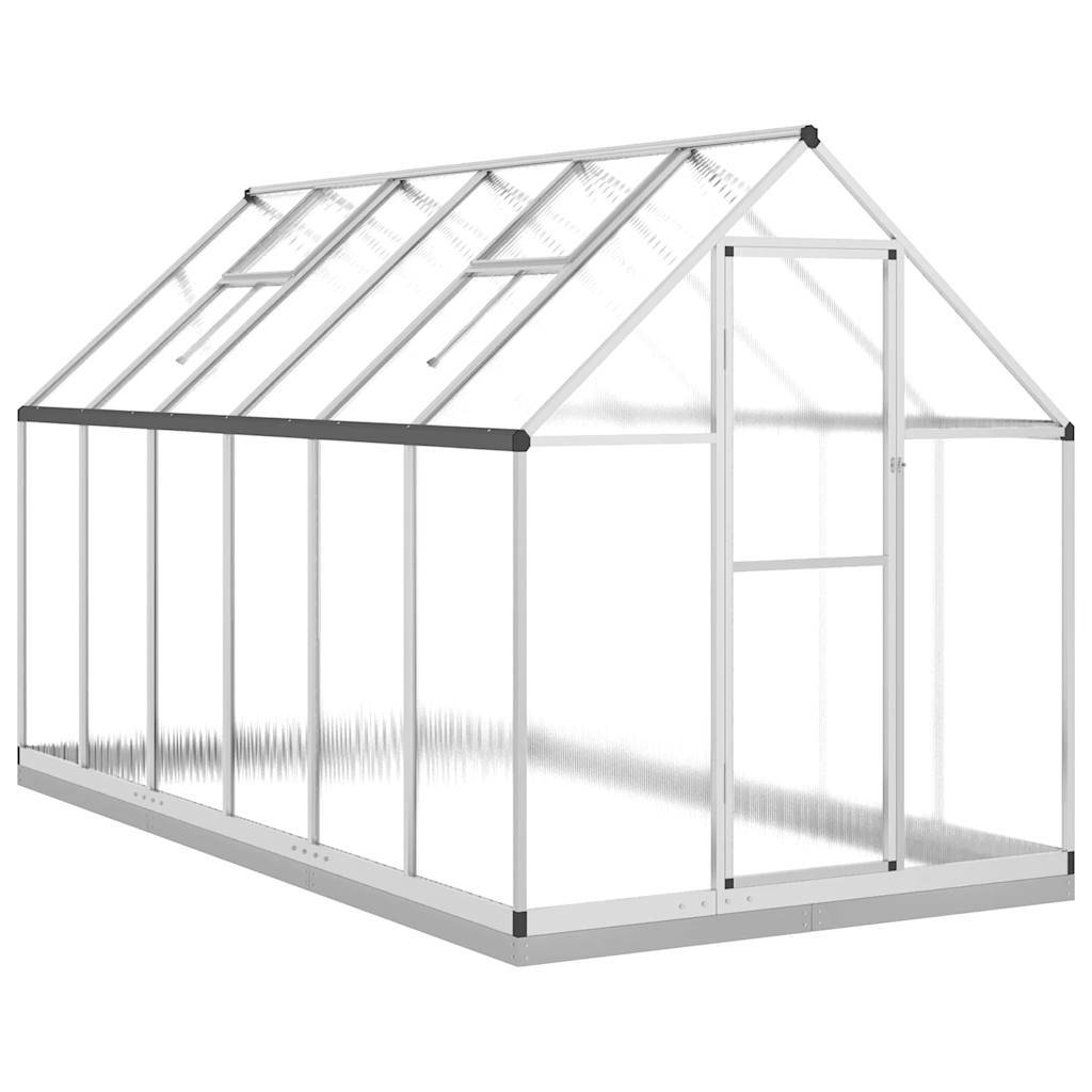 Serre aluminium et polycarbonate argenté 334 x 169 x 202 cm - PANGIVO - Image 2