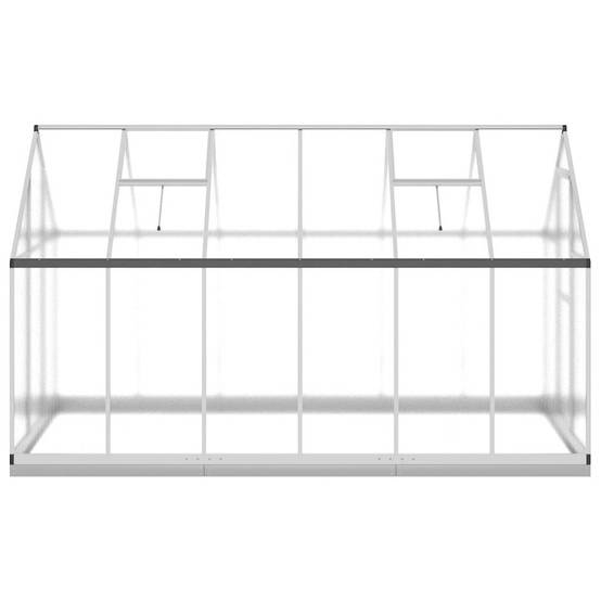 Serre aluminium et polycarbonate argenté 334 x 169 x 202 cm - PANGIVO - Image 4