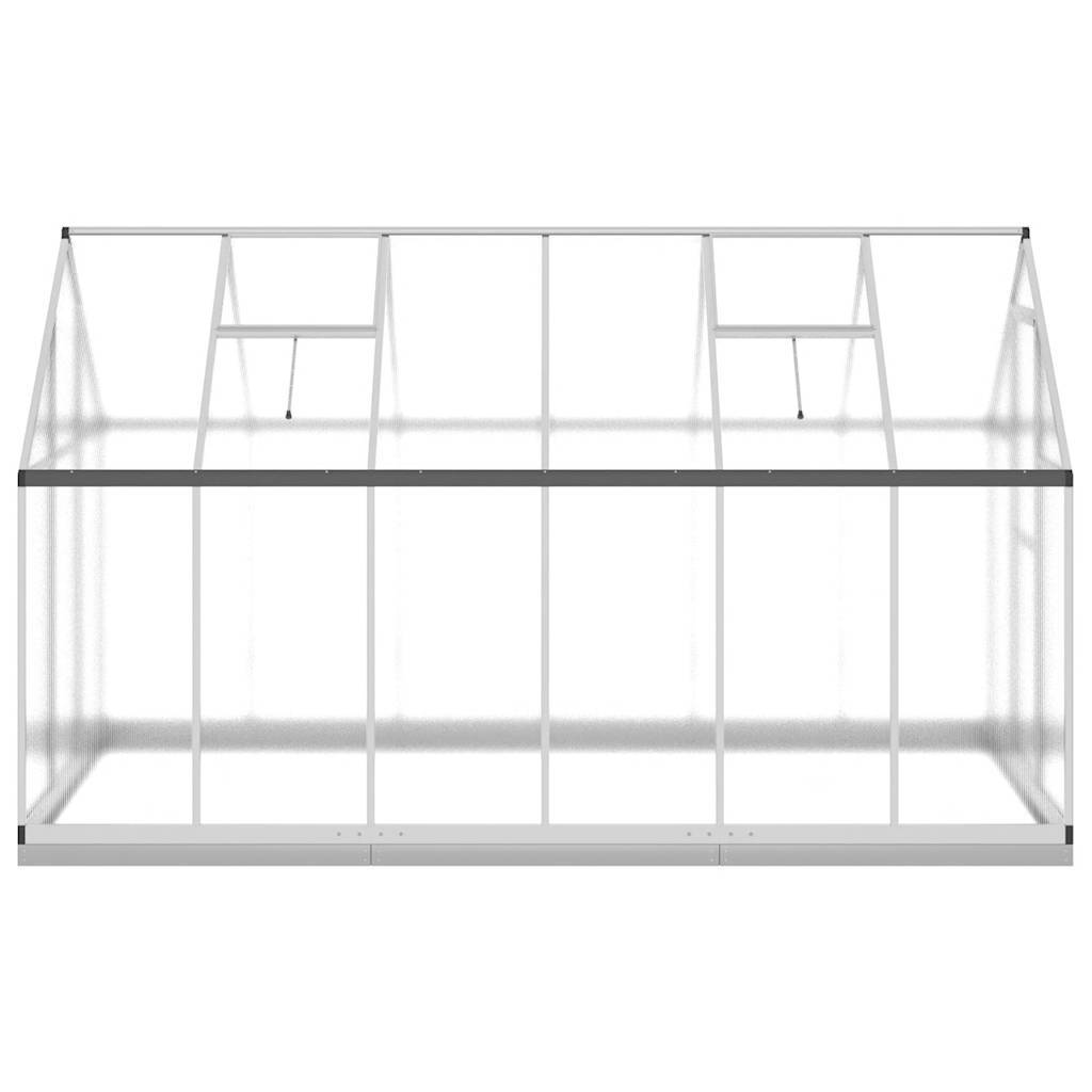 Serre aluminium et polycarbonate argenté 334 x 169 x 202 cm - PANGIVO - Image 4
