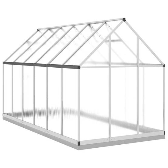 Serre aluminium et polycarbonate argenté 334 x 169 x 202 cm - PANGIVO - Image 5