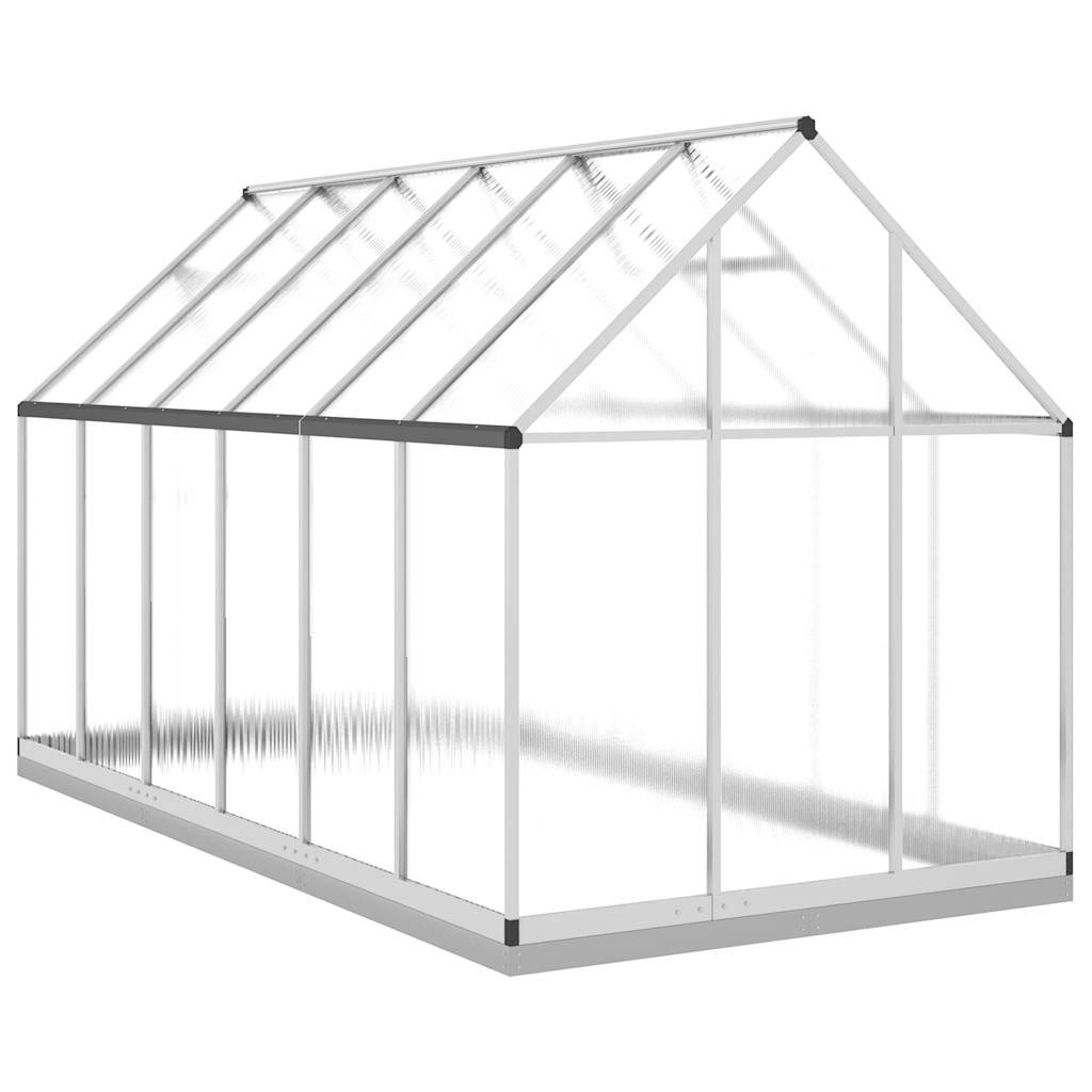 Serre aluminium et polycarbonate argenté 334 x 169 x 202 cm - PANGIVO - Image 5