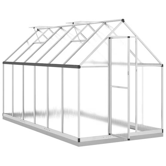 Serre aluminium et polycarbonate argenté 334 x 169 x 202 cm - PANGIVO - Image 6