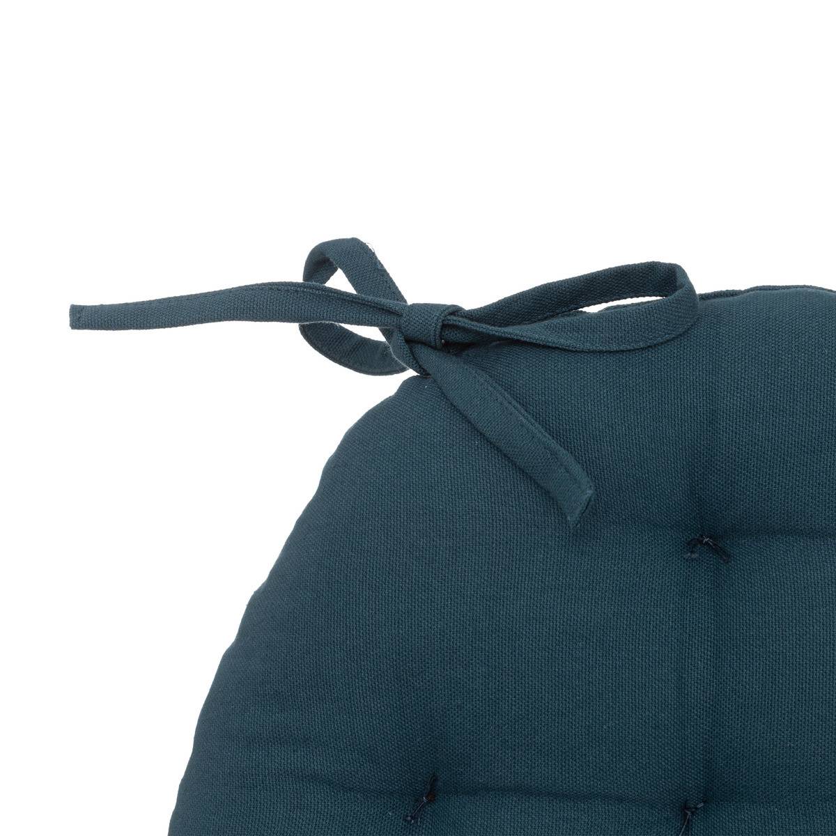 Lot de 4 Galettes de chaise en Coton Bleu egeen D 38 cm - Image 2