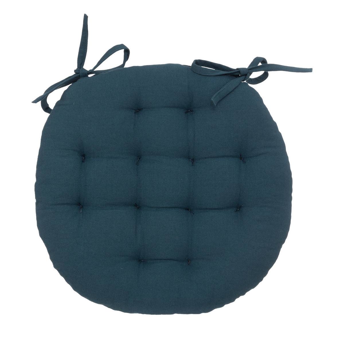 Lot de 4 Galettes de chaise en Coton Bleu egeen D 38 cm - Image 3