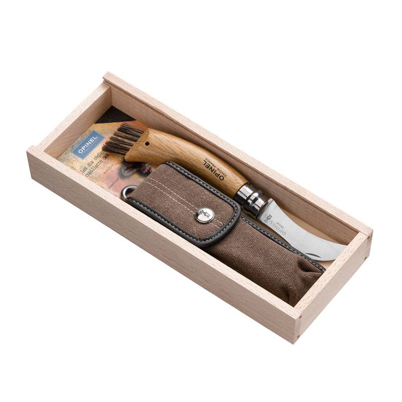 Couteau Opinel N°8 Carbone Avec étui – Plumier Bois – Fabriqué En France – NEUF