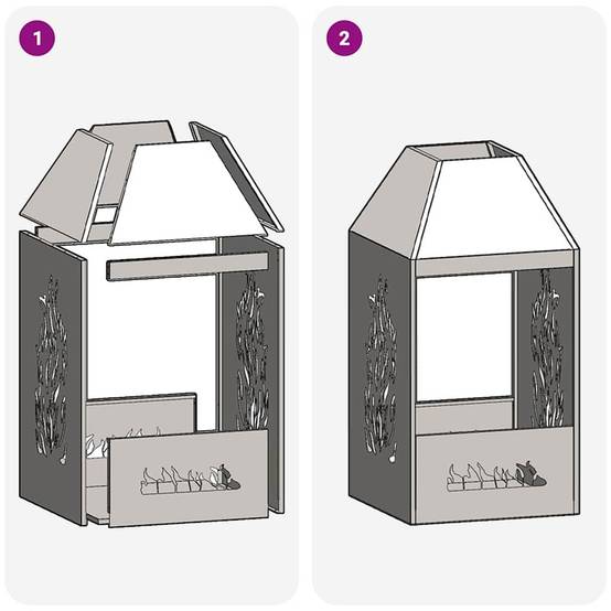 Cheminée de Jardin Acier Foyer Vertical Chauffage Extérieur Terrasse Noir 100cm – ComfortXL Outdoor Living - Image 8