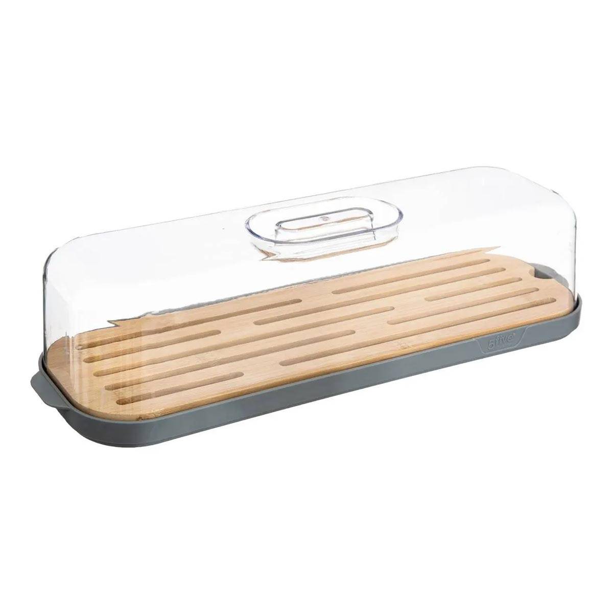 Boîte à Baguette "Fresheat" 39cm Gris & Transparent - Image 1