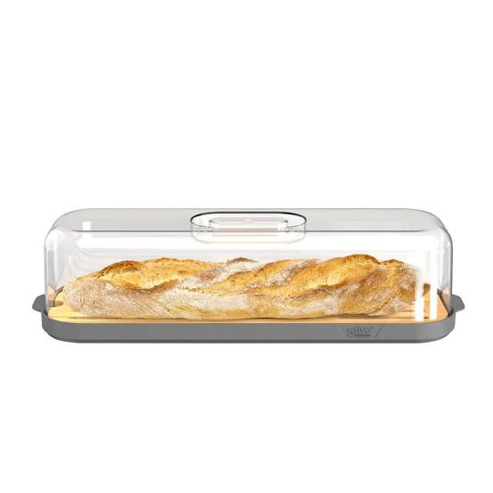 Boîte à Baguette "Fresheat" 39cm Gris & Transparent - Image 3