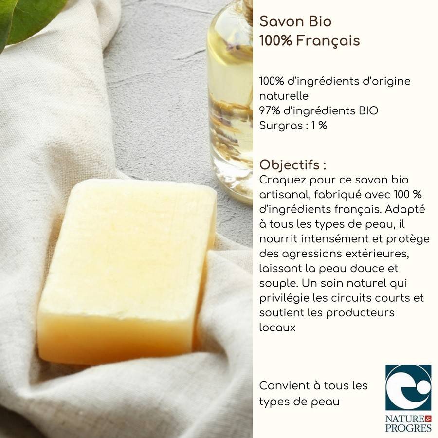 Savon Bio 100% Français – Fabrication Artisanale, Qualité Premium – Soin Naturel et Authentique pour une Peau Douce et Hydratée - Sun&Sia - Image 2