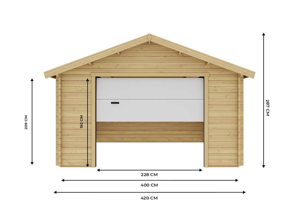 Direct Abris - Garage Bois TORONTO Porte Sectionnelle 19,2m2 - 1 Voiture - Image 2
