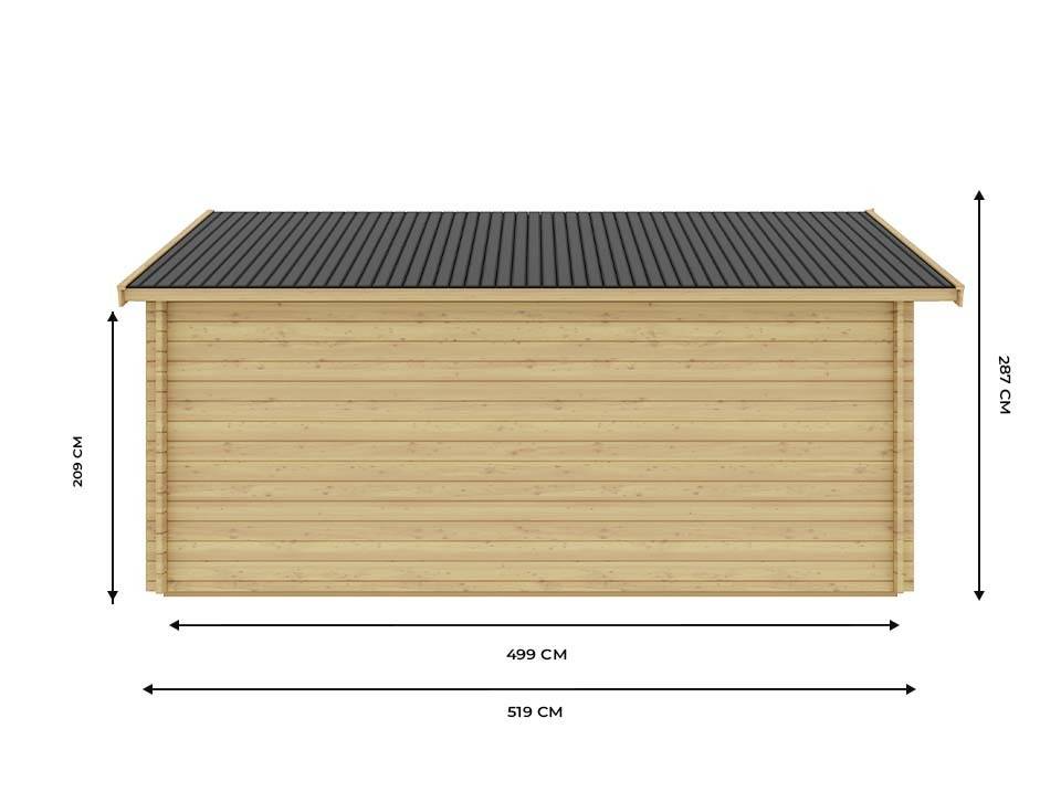 Direct Abris - Garage Bois TORONTO Porte Sectionnelle 19,2m2 - 1 Voiture - Image 5