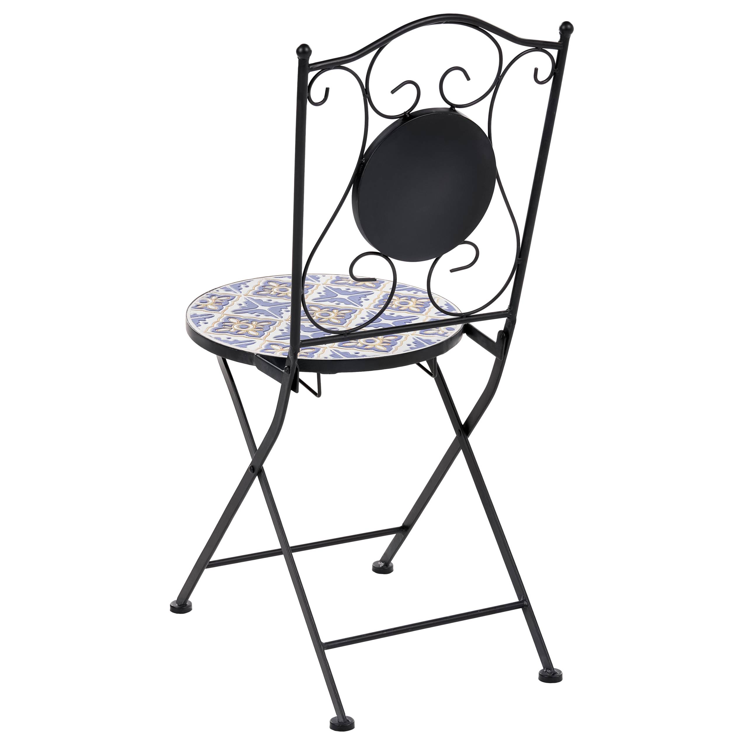 Beliani - Chaise de jardin Métal Blanc/bleu SIPONTO - 40x44x90- Beliani - Image 6