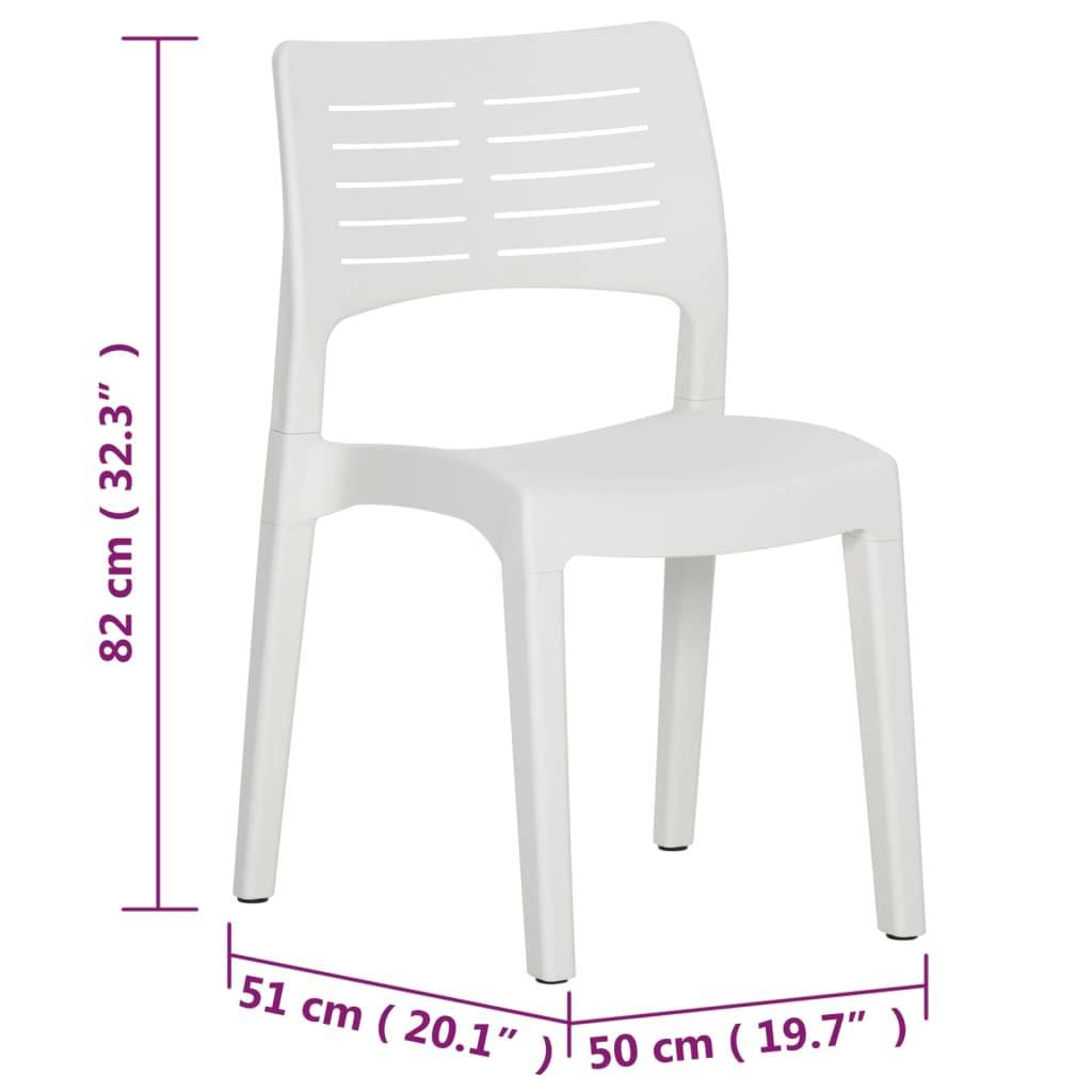 Lot de 2 Chaises de jardin - Chaises d'extérieur - Fauteuils de jardin Blanc Polypropylène-JU12398 - Image 10