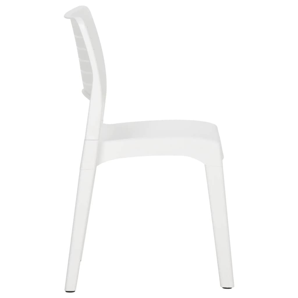 Lot de 2 Chaises de jardin - Chaises d'extérieur - Fauteuils de jardin Blanc Polypropylène-JU12398 - Image 5