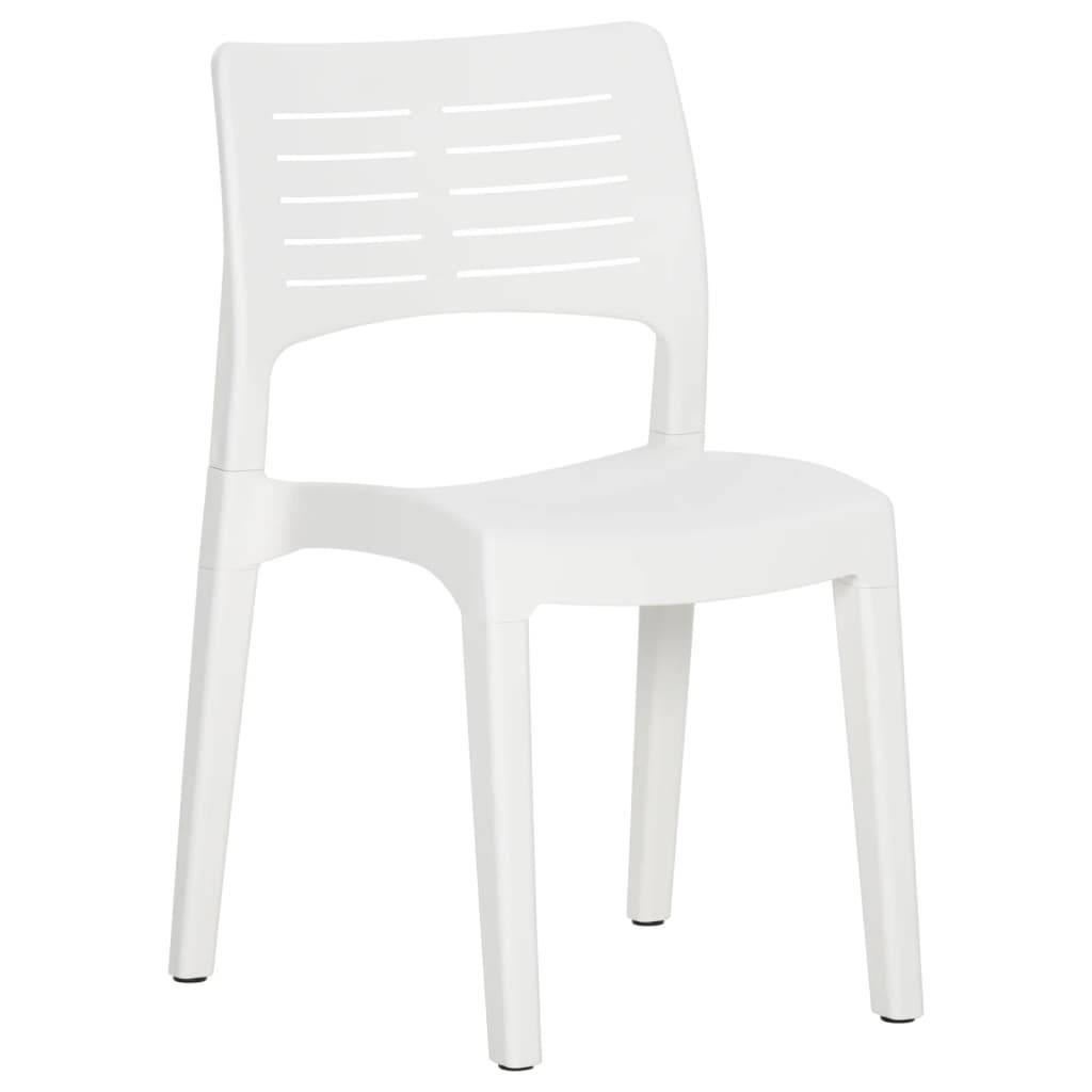 Lot de 2 Chaises de jardin - Chaises d'extérieur - Fauteuils de jardin Blanc Polypropylène-JU12398 - Image 3