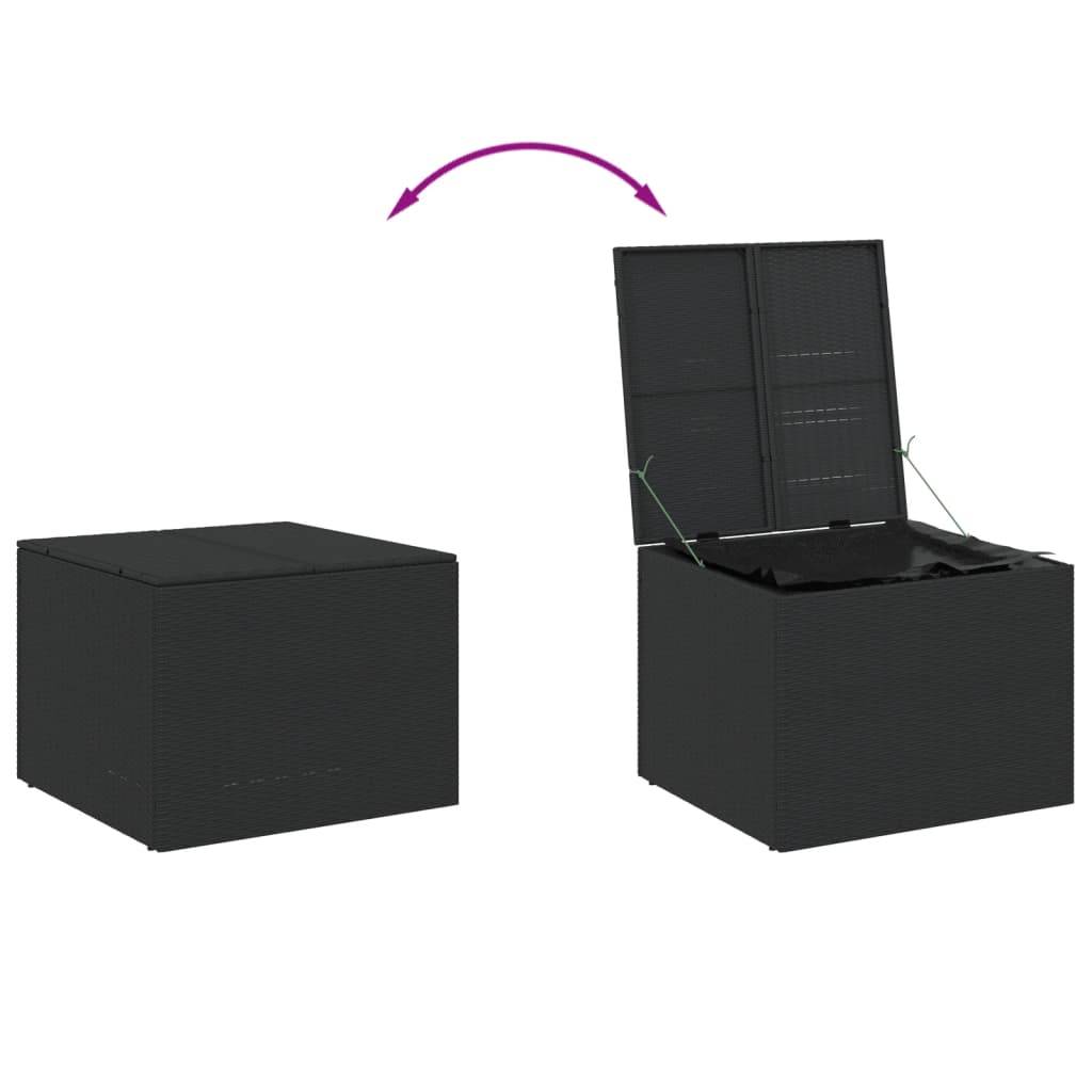 Coffre de rangement - Boîte de rangement extérieure - Coffre de jardin noir 291L résine tressée - Image 7