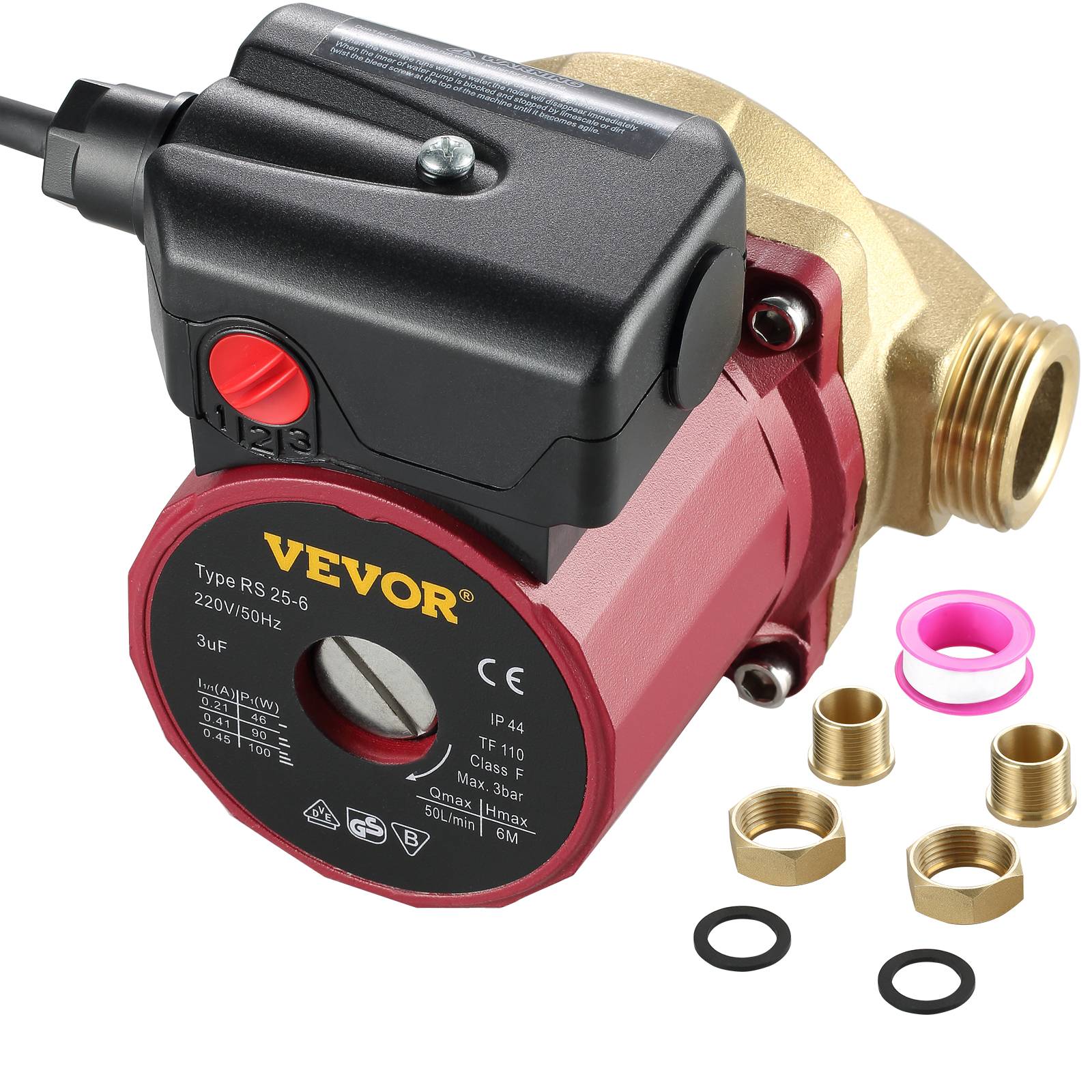 VEVOR Pompe de Surpression Silencieuse, Débit Max 50 L/min, Hauteur 6 m, Boîtier Fonte, Tête Laiton. - Image 8
