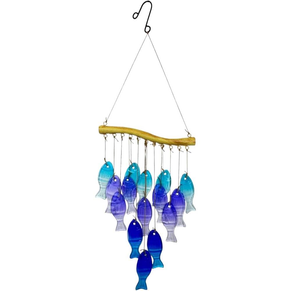Carillons Vent Extérieur Verre Bleu - Image 1