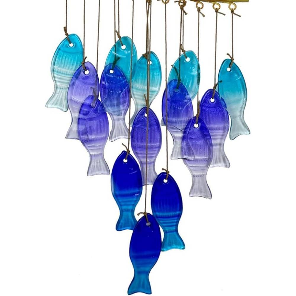 Carillons Vent Extérieur Verre Bleu - Image 4
